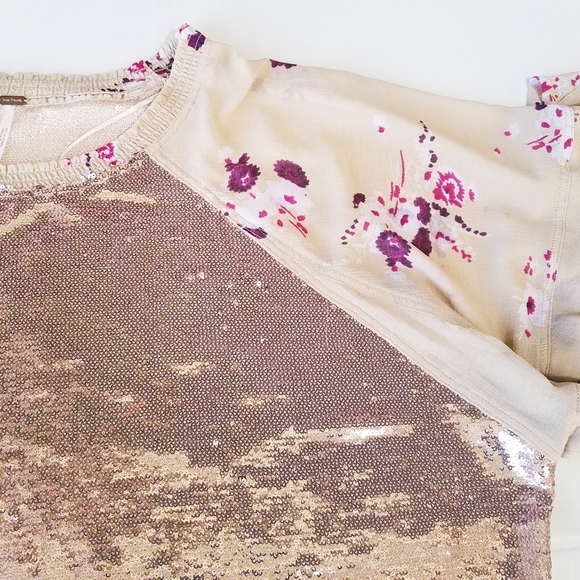 Free People | Floral Ruffle Sequin Top XL - Picture 13 of 13